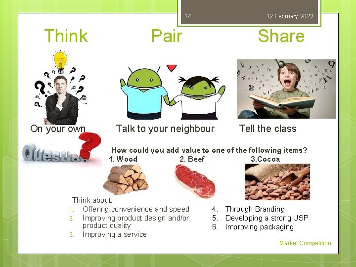 14 Think On your own 12 February 2022 Pair Share Talk to your neighbour