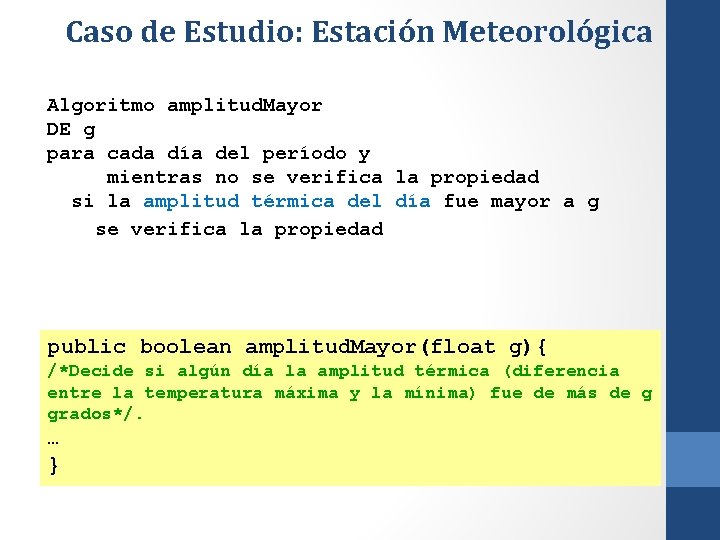Caso de Estudio: Estación Meteorológica Algoritmo amplitud. Mayor DE g para cada día del