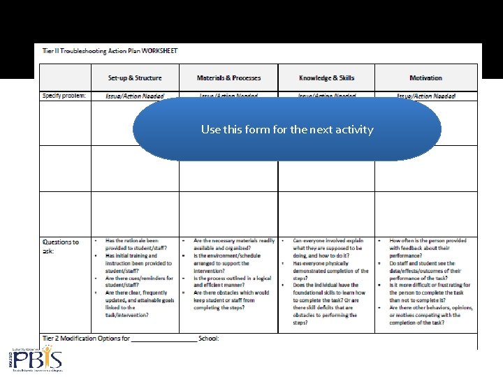 Document 138 Use this form for the next activity 