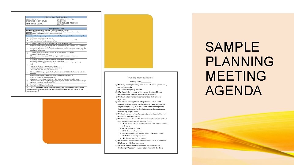 SAMPLE PLANNING MEETING AGENDA 