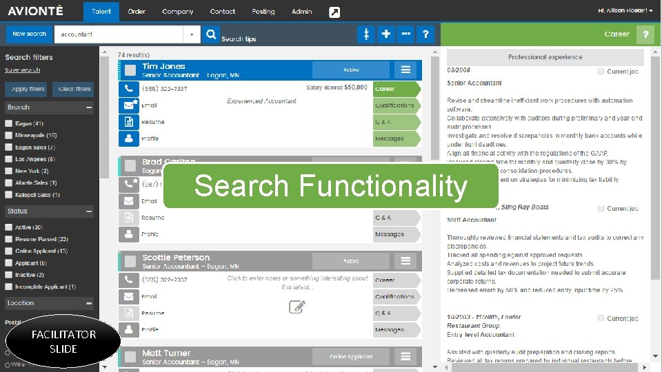 Search Functionality FACILITATOR SLIDE 