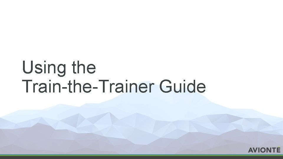 Using the Train-the-Trainer Guide 