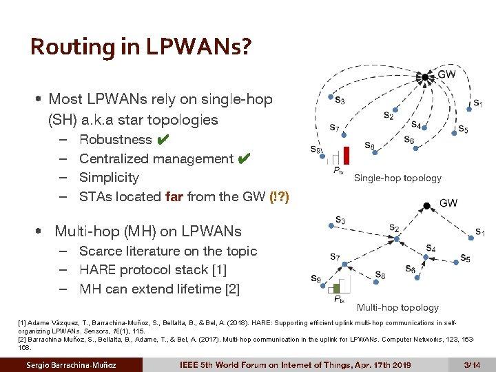 Routing in LPWANs? • Most LPWANs rely on single-hop (SH) a. k. a star