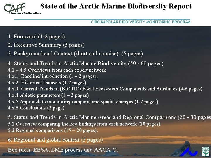State of the Arctic Marine Biodiversity Report CIRCUMPOLAR BIODIVERSITY MONITORING PROGRAM 1. Foreword (1