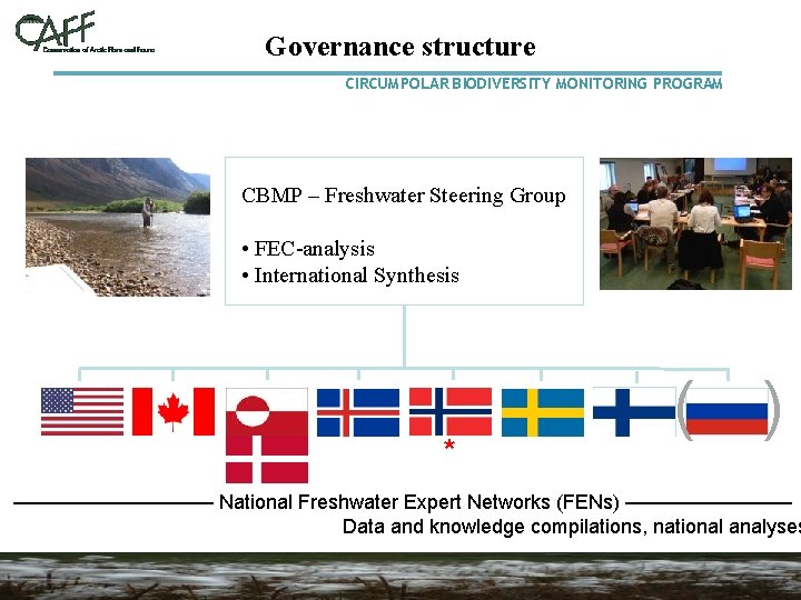 Governance structure CIRCUMPOLAR BIODIVERSITY MONITORING PROGRAM CBMP – Freshwater Steering Group • FEC-analysis •