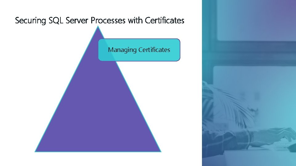 Securing SQL Server Processes with Certificates Managing Certificates 