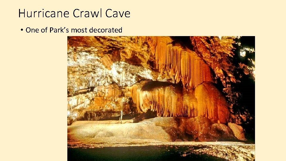 Hurricane Crawl Cave • One of Park’s most decorated 