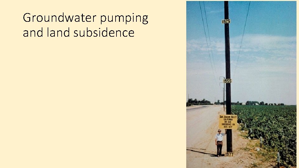 Groundwater pumping and land subsidence 