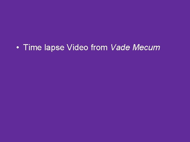  • Time lapse Video from Vade Mecum 