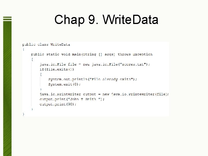 Chap 9. Write. Data 