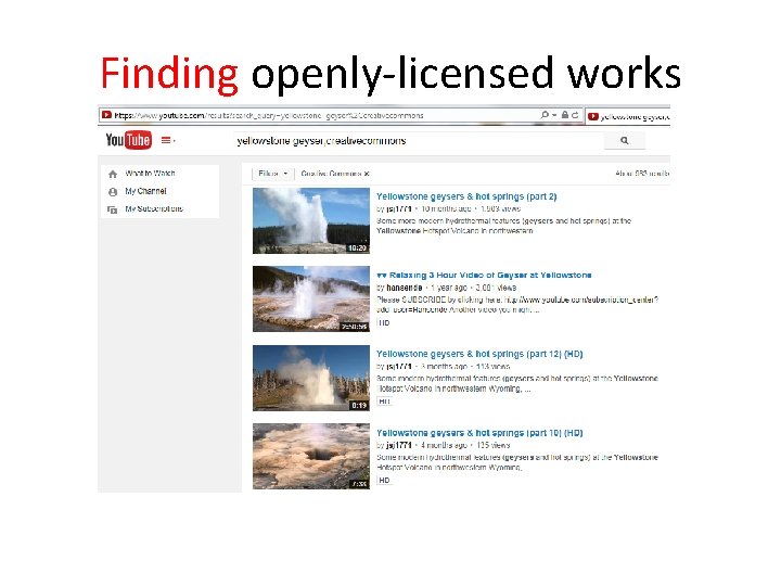 Finding openly-licensed works 