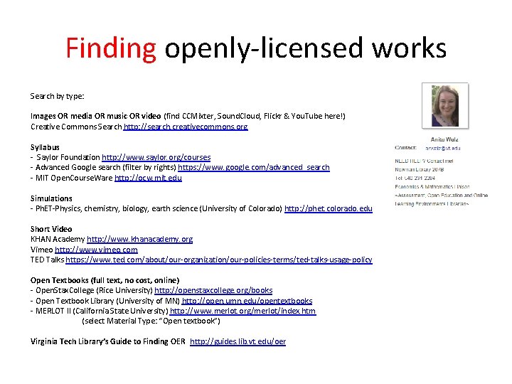 Finding openly-licensed works Search by type: Images OR media OR music OR video (find