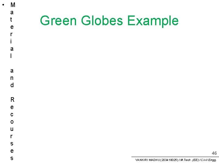  • M a t e r i a l Green Globes Example a