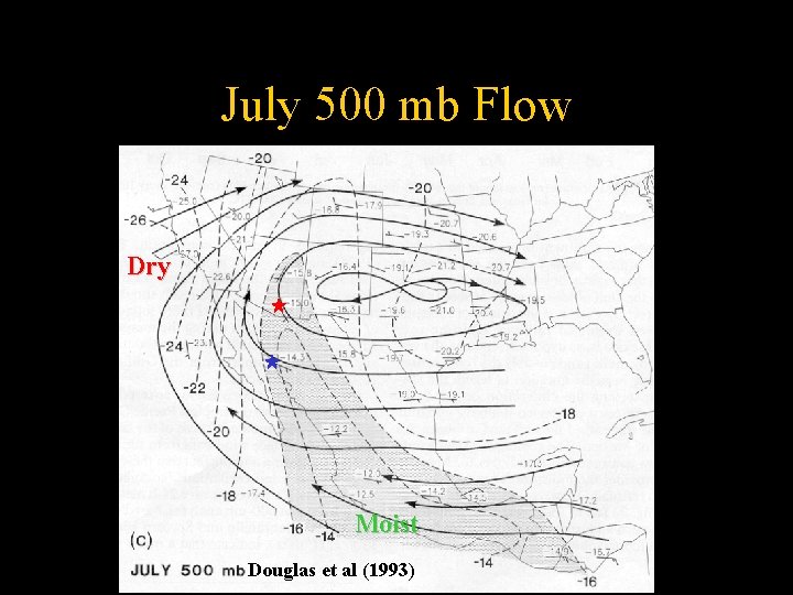 July 500 mb Flow Dry Moist Douglas et al (1993) 