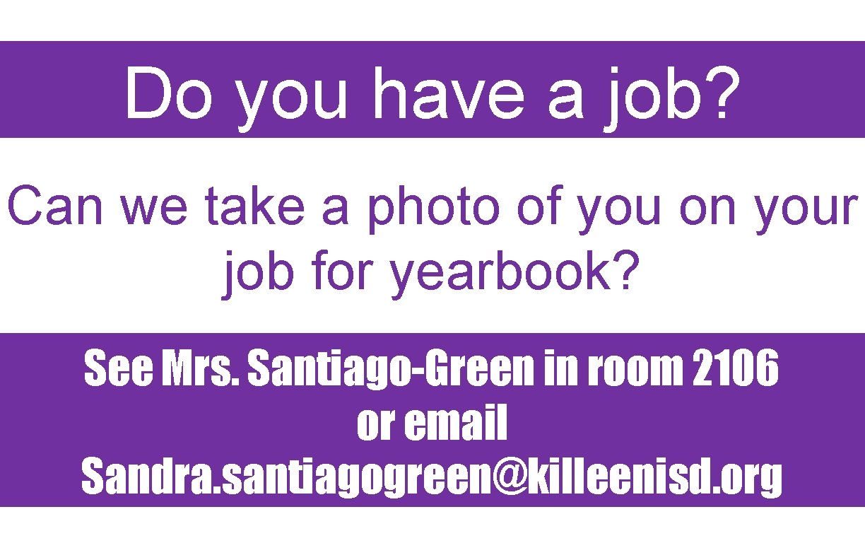 Do you have a job? Can we take a photo of you on your