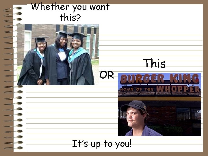Whether you want this? OR It’s up to you! This 