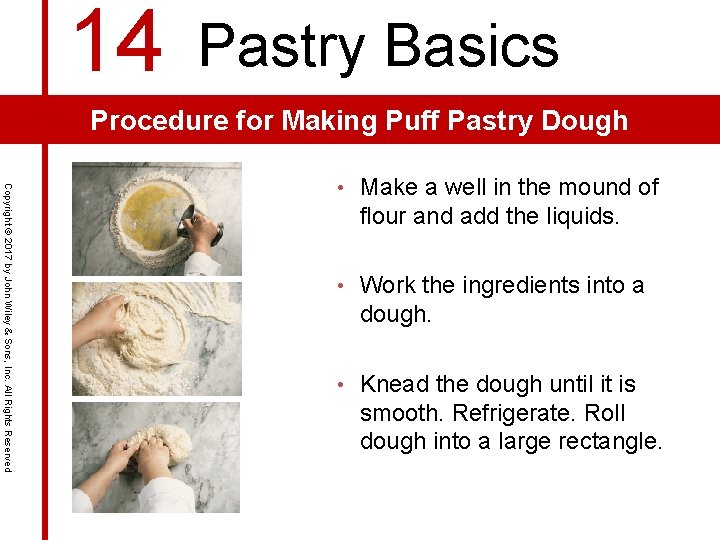 14 Pastry Basics Procedure for Making Puff Pastry Dough Copyright © 2017 by John
