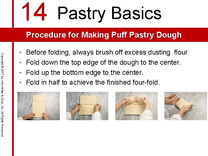 14 Pastry Basics Procedure for Making Puff Pastry Dough Copyright © 2017 by John