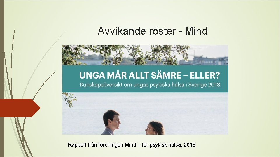 Avvikande röster - Mind Rapport från föreningen Mind – för psykisk hälsa, 2018 