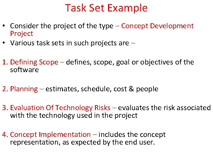 Task Set Example • Consider the project of the type – Concept Development Project Task Set Example • Consider the project of the type – Concept Development Project
