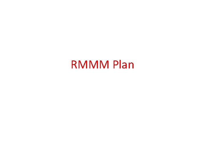 RMMM Plan 