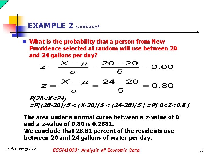 EXAMPLE 2 continued n What is the probability that a person from New Providence