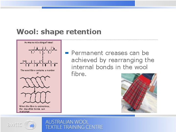 Wool: shape retention Pe rm a n e n t S e ttin g