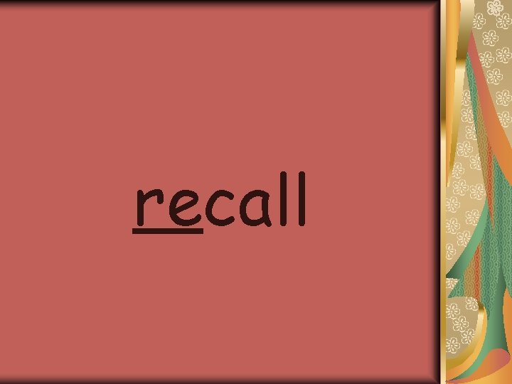 recall 