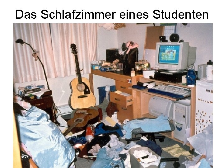 Das Schlafzimmer eines Studenten 