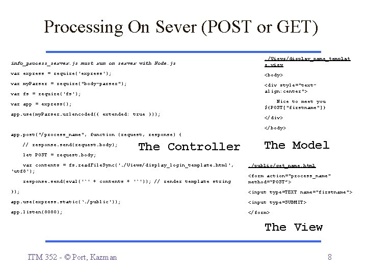 Processing On Sever (POST or GET) info_process_server. js must run on server with Node.