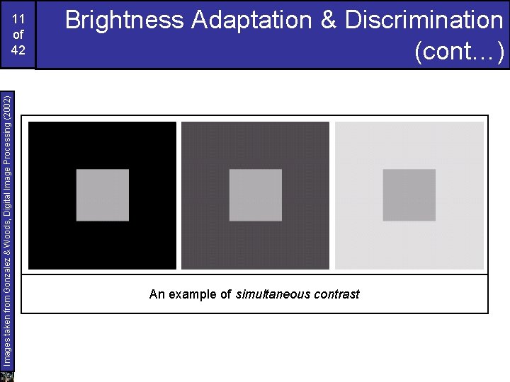 Images taken from Gonzalez & Woods, Digital Image Processing (2002) 11 of 42 Brightness