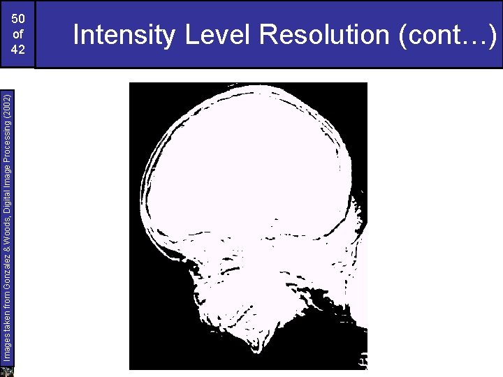 Images taken from Gonzalez & Woods, Digital Image Processing (2002) 50 of 42 Intensity