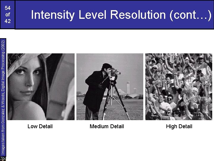 Images taken from Gonzalez & Woods, Digital Image Processing (2002) 54 of 42 Intensity