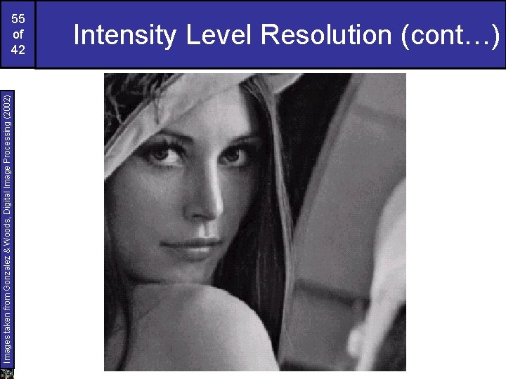 Images taken from Gonzalez & Woods, Digital Image Processing (2002) 55 of 42 Intensity
