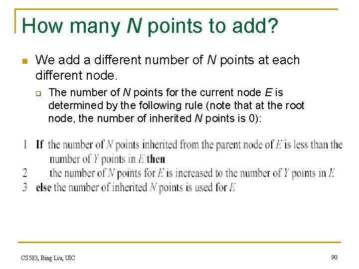 How many N points to add? n We add a different number of N How many N points to add? n We add a different number of N