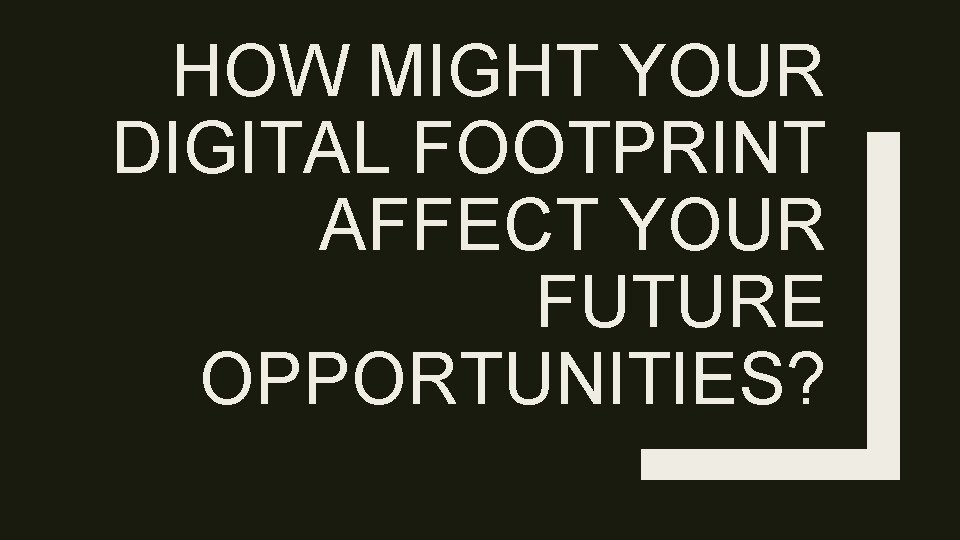 MY DIGITAL FOOTPRINT Presentation made by Jacob Granville