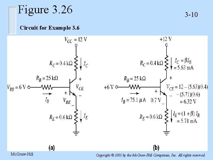 Figure 3. 26 3 -10 Circuit for Example 3. 6 Mc. Graw-Hill Copyright ©