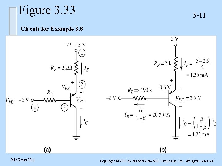 Figure 3. 33 3 -11 Circuit for Example 3. 8 Mc. Graw-Hill Copyright ©