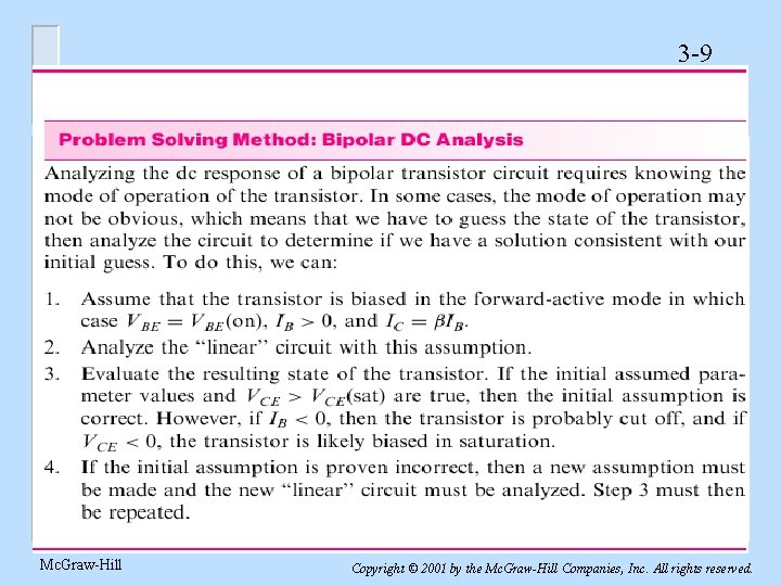 3 -9 Mc. Graw-Hill Copyright © 2001 by the Mc. Graw-Hill Companies, Inc. All