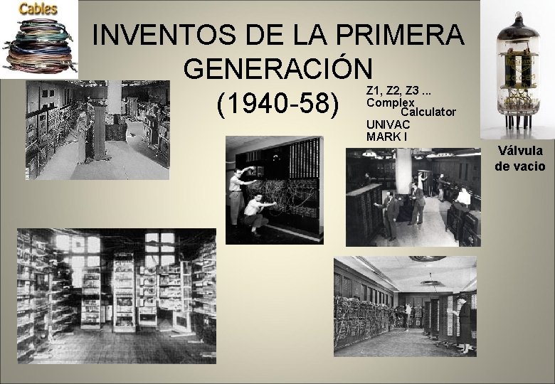 INVENTOS DE LA PRIMERA GENERACIÓN (1940 -58) Z 1, Z 2, Z 3. .