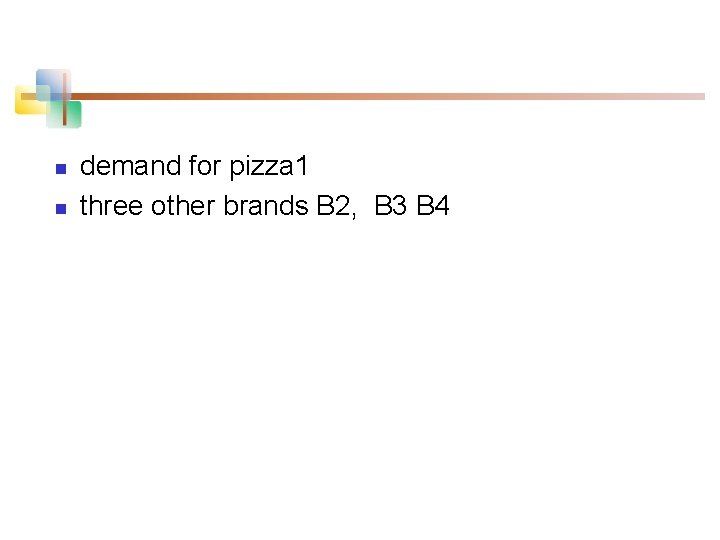 n n demand for pizza 1 three other brands B 2, B 3 B