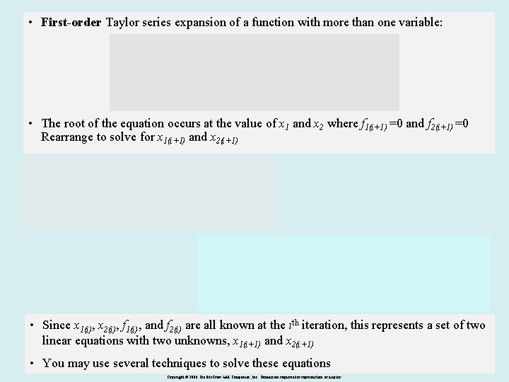  • First-order Taylor series expansion of a function with more than one variable: