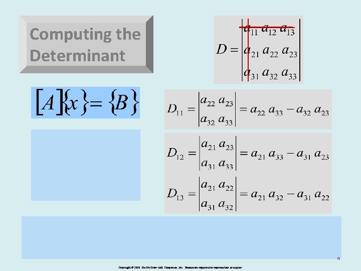 Computing the Determinant 4 Copyright © 2006 The Mc. Graw-Hill Companies, Inc. Permission required