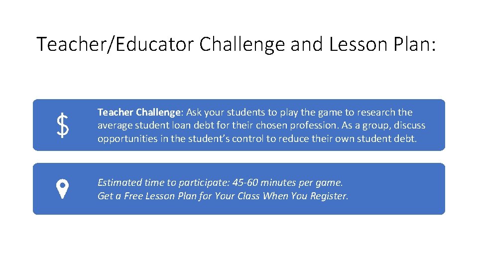 Teacher/Educator Challenge and Lesson Plan: Teacher Challenge: Ask your students to play the game