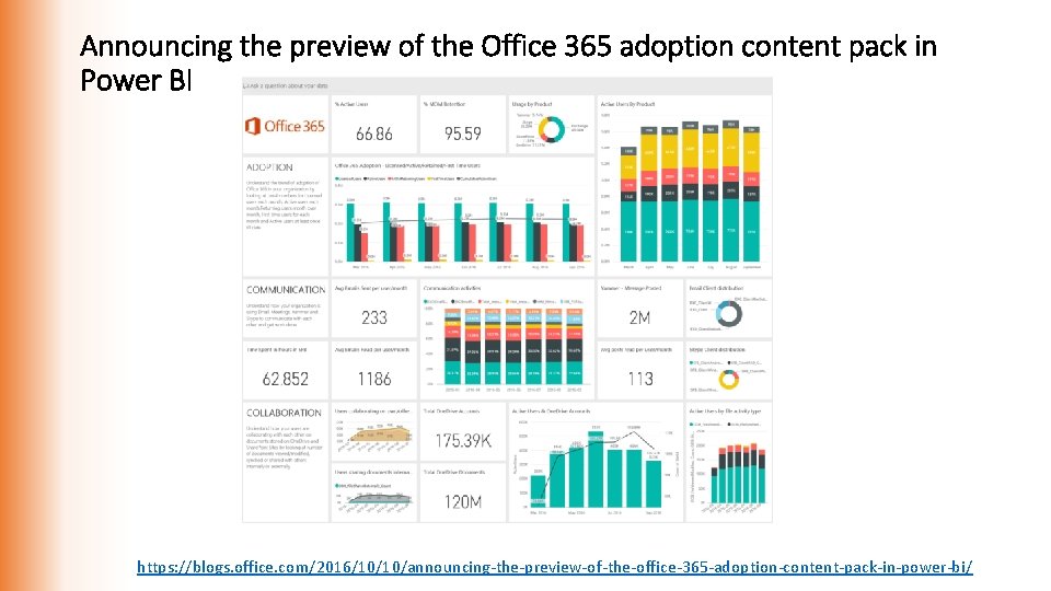 Announcing the preview of the Office 365 adoption content pack in Power BI https: