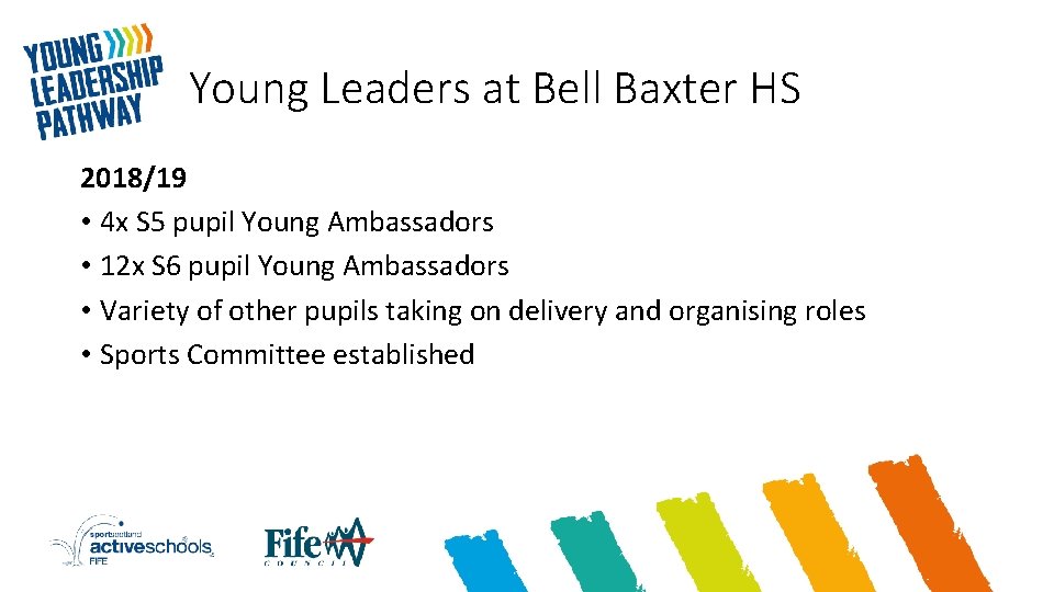 Young Leaders at Bell Baxter HS 2018/19 • 4 x S 5 pupil Young