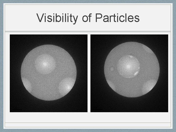 Visibility of Particles 