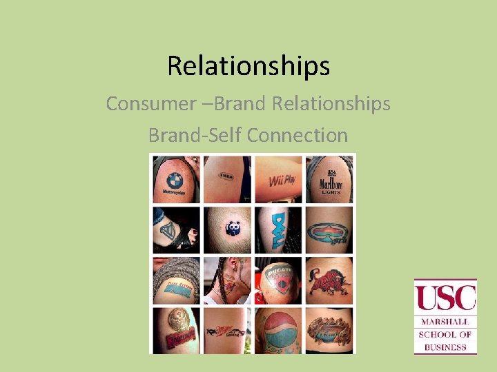 Relationships Consumer –Brand Relationships Brand-Self Connection 