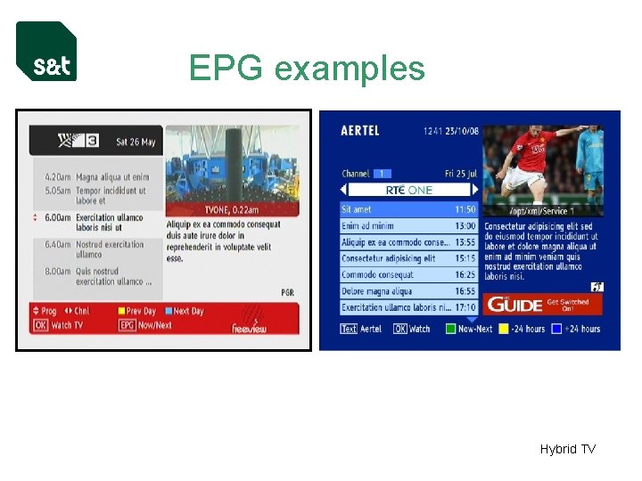 EPG examples Hybrid TV 