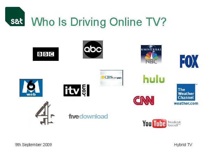 Who Is Driving Online TV? 9 th September 2009 Hybrid TV 